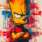 Street art, Bart Simpson, graffiti vibrant.