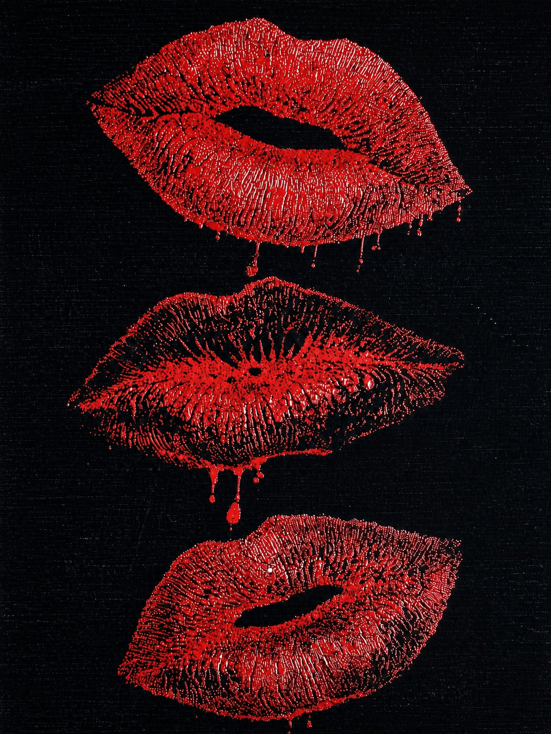 Tableau sur toile Lèvres rouges - Pop art sensuel pour chambre adulte
