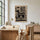 Decoración de pared infantil étnica: silueta de burro negro con motivos tribales y follaje beige