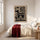Decoración mural infantil étnica: silueta de burro negro con motivos tribales y follaje beige