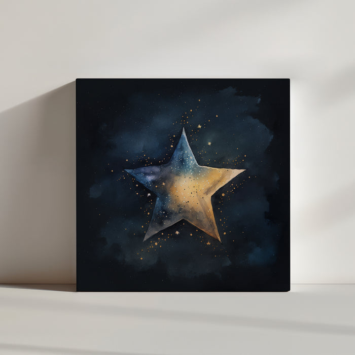 tableau chambre bébé étoile sur un fond de ciel nocturne
