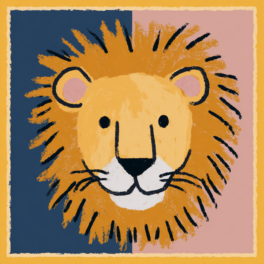 Baby Lion Nursery Wall Art - Soft Safari Nursery Decor