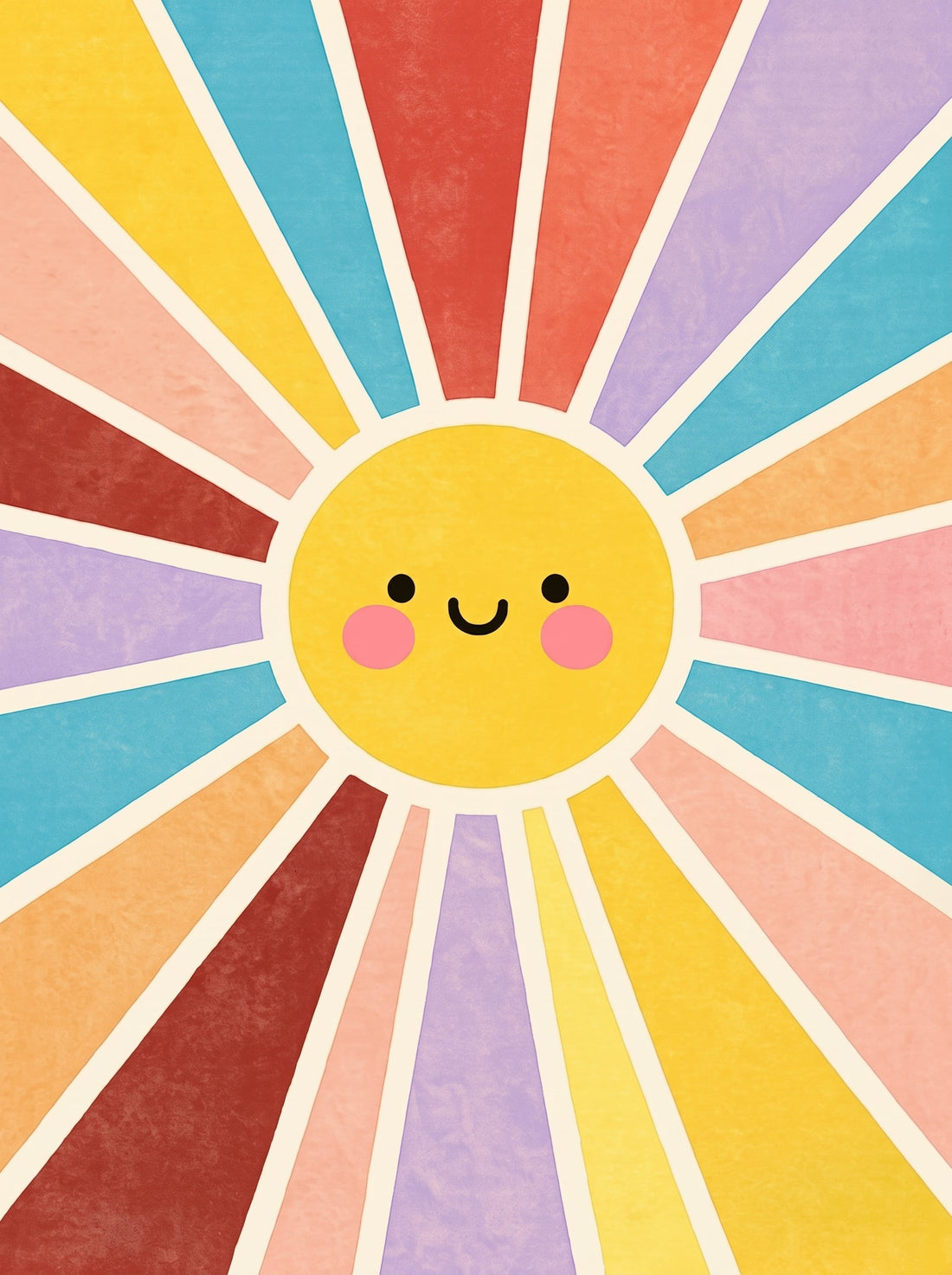 Tableau sur toile Soleil souriant - Éveil coloré pour chambre bébé