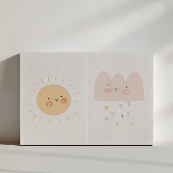 Wandbild Kinderzimmer, eine Wolke und eine Sonne für Babys