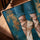 Tableau chambre fille pointes danse classique bleu doré cadre chêne ambiance salon moderne