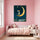 Tableau chambre fillette fée sur croissant lune doré ciel étoilé décoration murale poétique