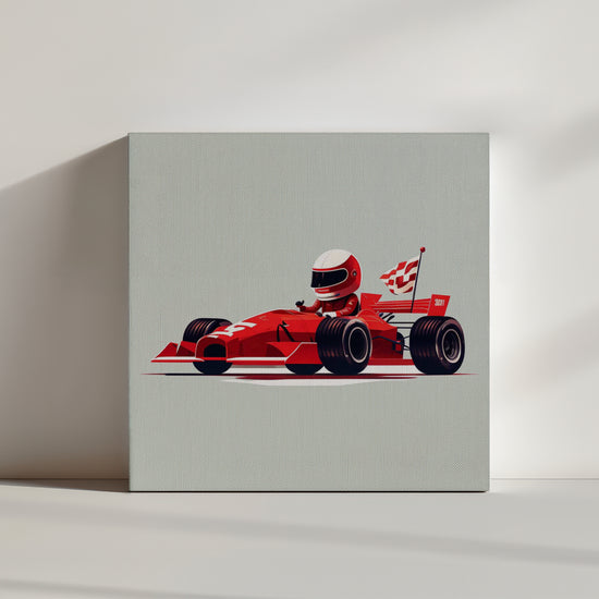 tableau pour chambre garçon, Formule 1 voiture rouge,