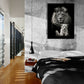 Tableau photographie animalier avec des félin, élément décoratif marquant dans une chambre adulte au style industriel