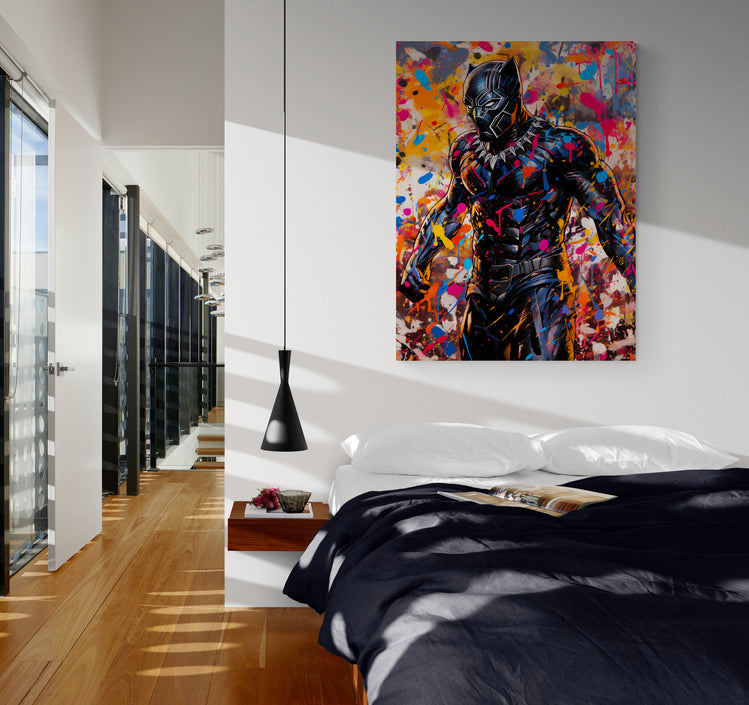Éveillez votre chambre moderne avec l'intensité de ce tableau Marvel