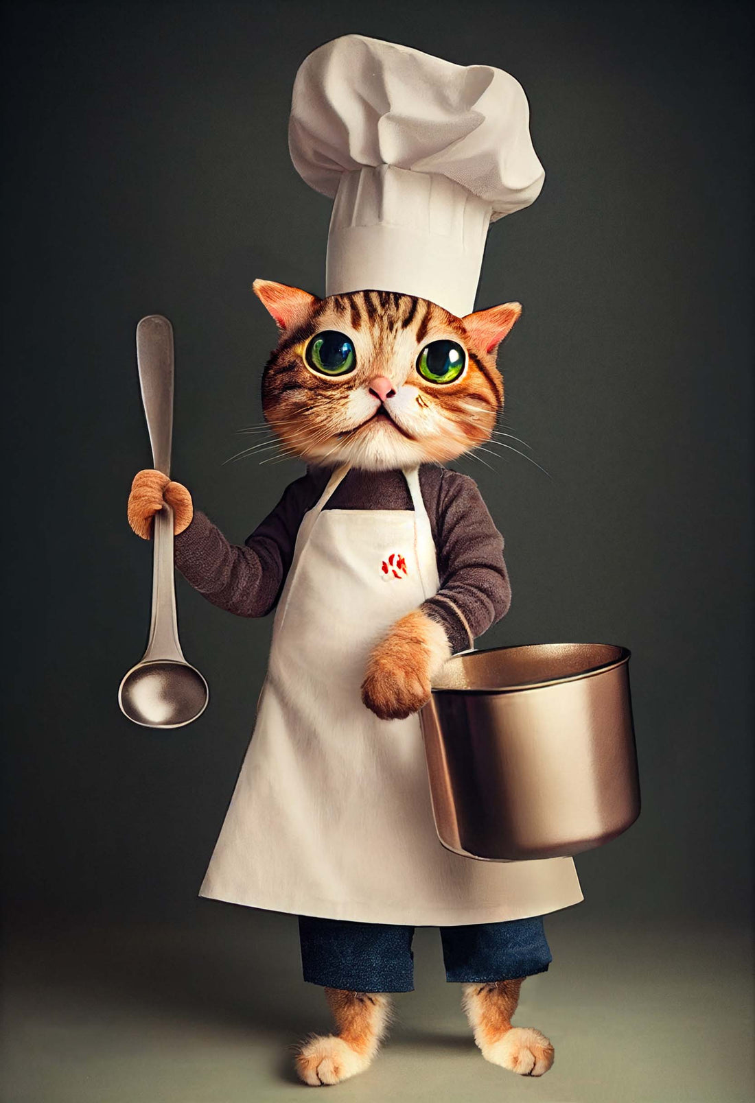 Toile décorative Chat chef - Fantaisie culinaire