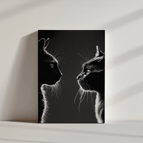 Cinematic cat photography canvas wall art