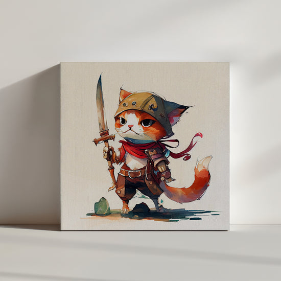 Decorative wall art featuring a pirate cat illustration