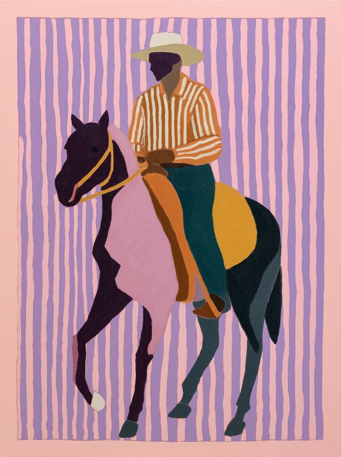 Modern Horse & Rider Canvas Wall Art – Colorful Elegance, Stylized Freedom