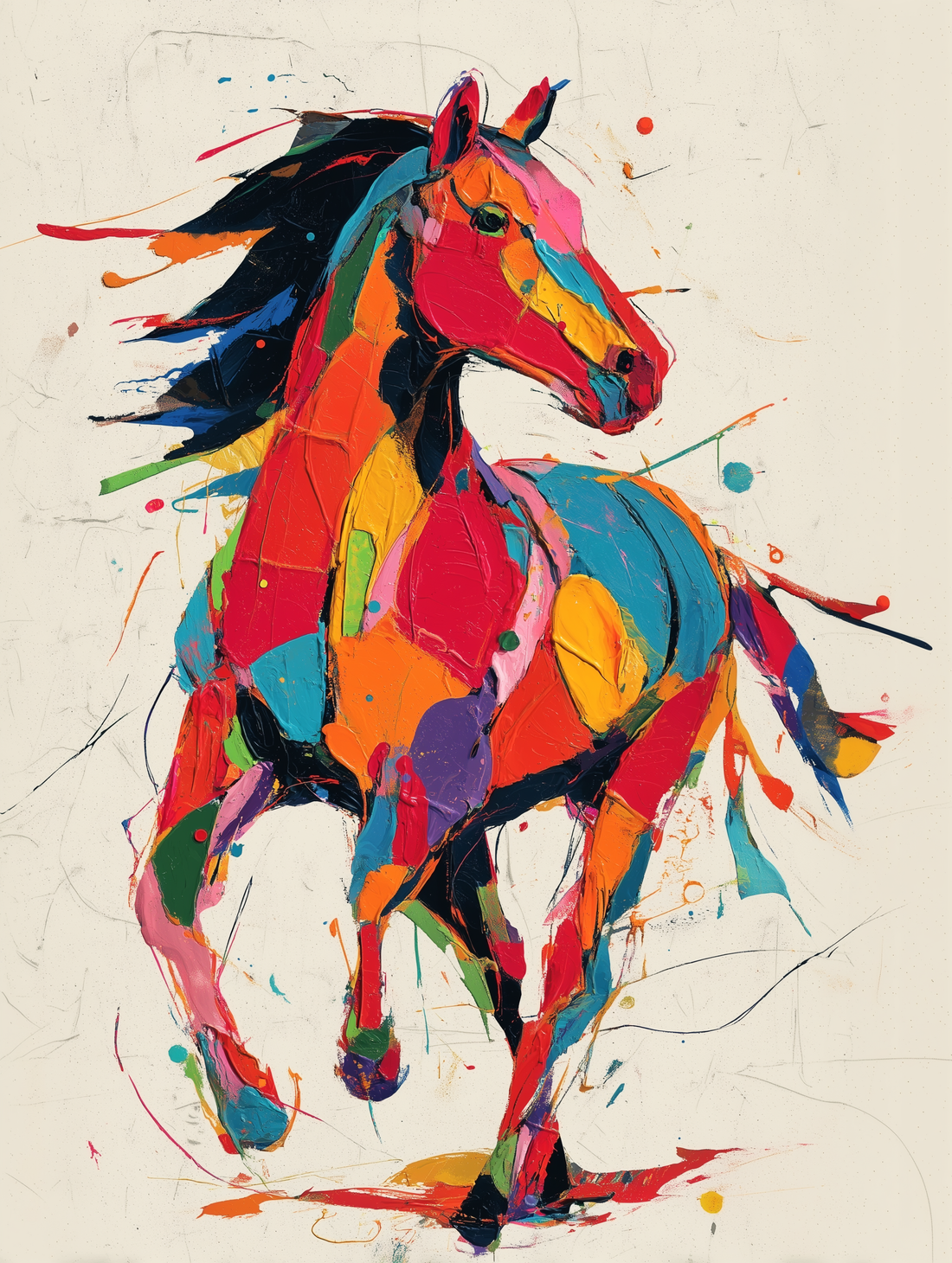 Pop Art Horse Canvas Wall Art - Vibrant Colors