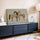 Tableau sur toile chevaux stylisés motifs floraux et pois décoration salon moderne buffet