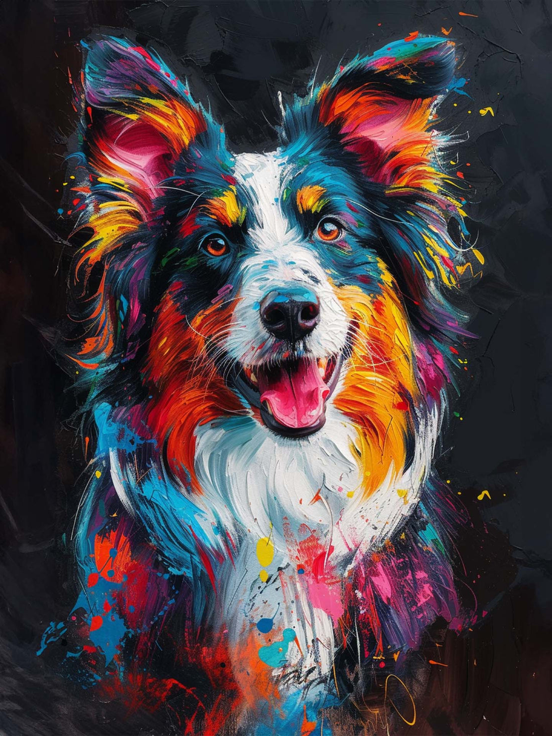 Border Collie Canvas Wall Art – Joyful Energy
