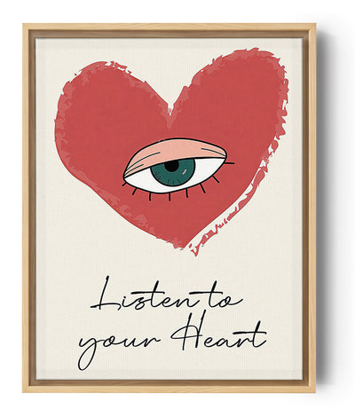 Red heart wall art print for teen girl’s bedroom decor