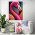 Colorful wall art of a vibrant flamingo, contemporary style for an exotic and warm ambiance
