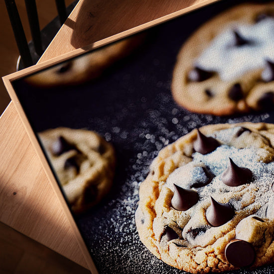 Cookies moelleux chocolat tableau mural pour cuisine scandinave