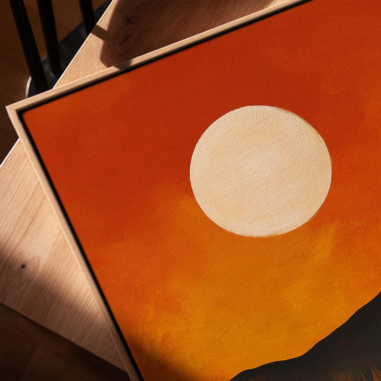 Tableau paysage coucher de soleil pour salon minimaliste