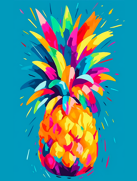 un tableau pour cuisine coloré avec une illustration du fruit gourmand et tropical