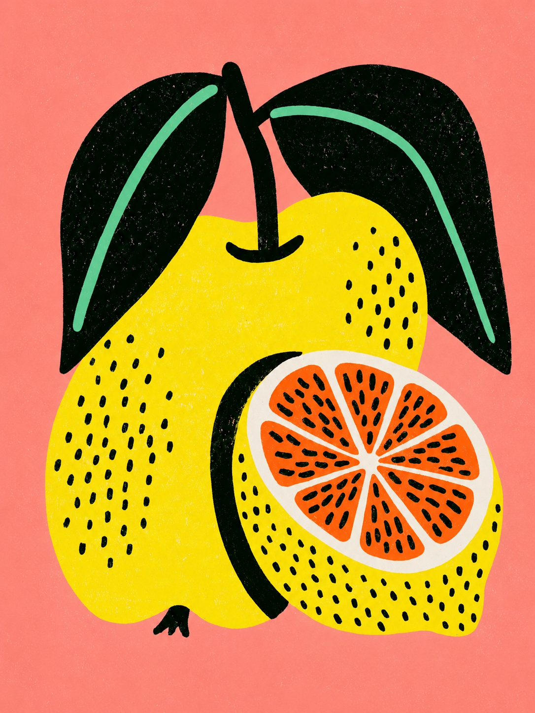 Tableau sur toile Citron pop art - Graphisme vitaminé et coloré pour cuisine