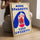 Tableau cuisine humoristique More Spaghetti Less Upssetti pop art rétro bleu rouge pour décoration murale salon moderne