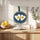 Tableau cuisine œufs au plat poêle bleu marine illustration moderne décoration murale art culinaire