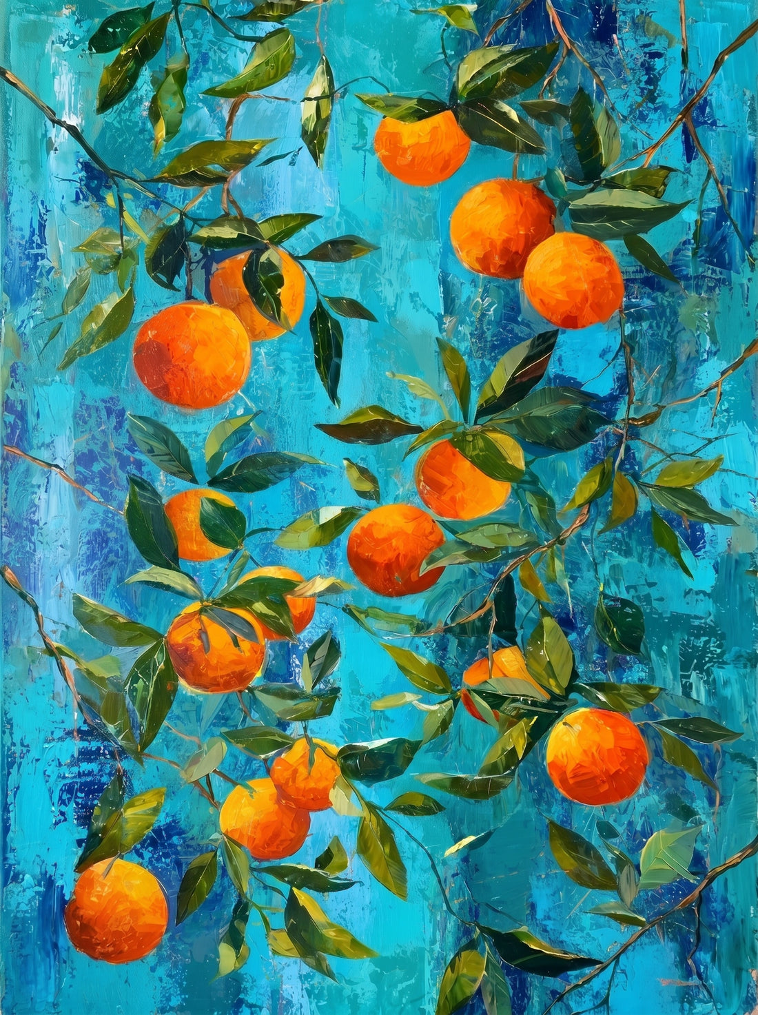 Mediterranean Oranges Canvas Wall Art – Fresh Light for a Sunlit Kitchen