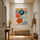 Modernes Küchen-Wandbild mit bunten Sonnenschirmen in Gelb, Orange und Blau – fröhliche, lebensfrohe Wanddeko