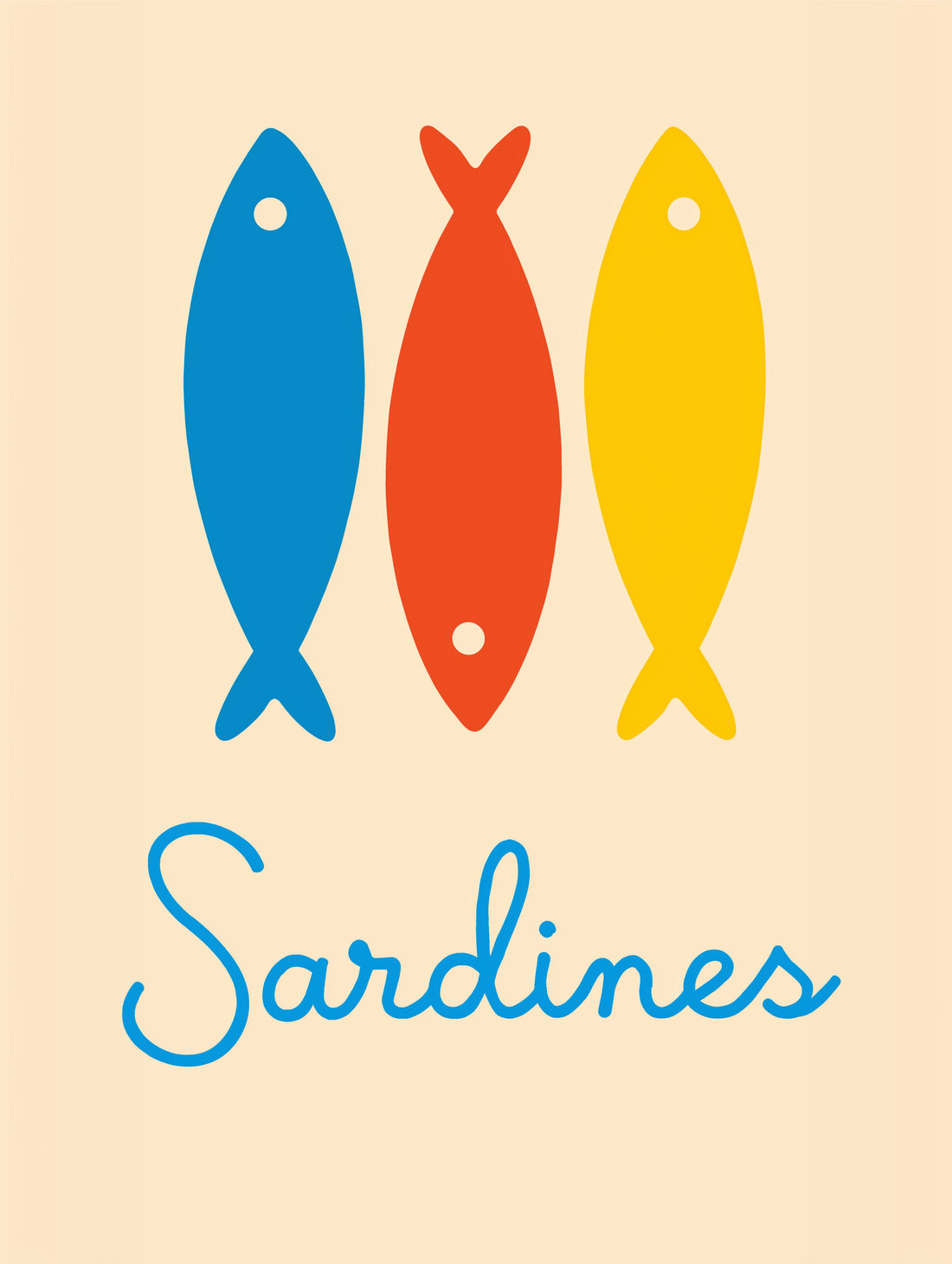 Colorful Sardines Canvas – Mediterranean Kitchen Wall Art