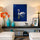 Swan canvas for bedroom decor, calm white bird on navy blue lake, quiet contemporary wall art