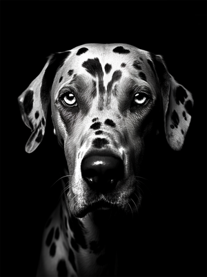 black and white animal portrait photo