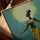 African dancer wall art with a sacred aura for the living room, golden oak frame