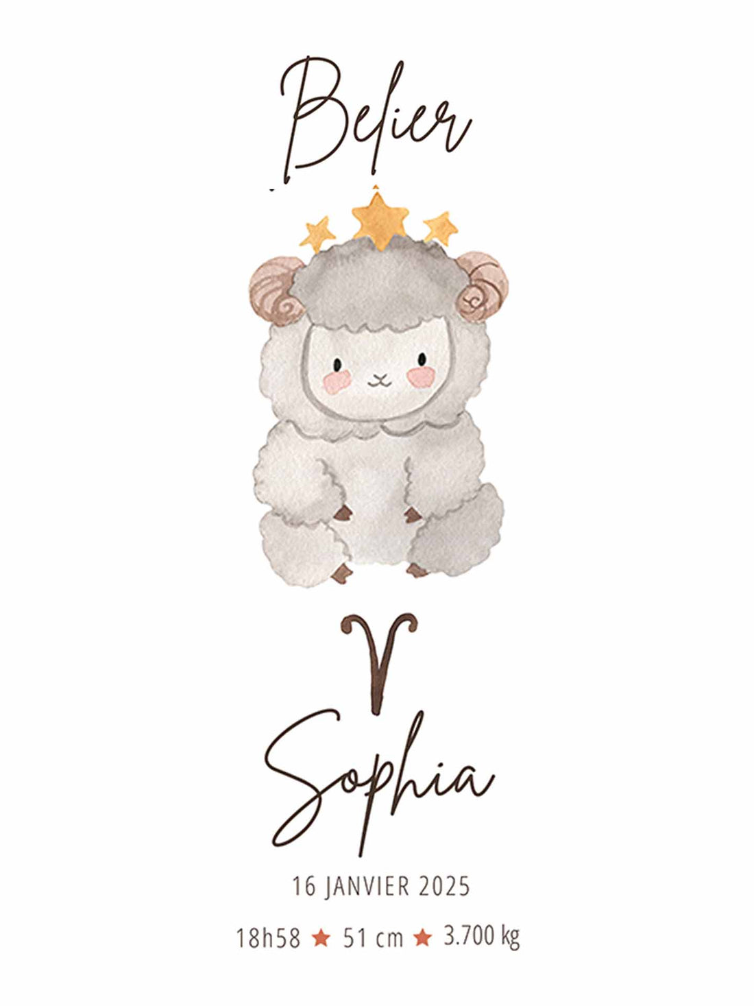 WIDDER Horoskop - Personalisiertes Baby-Geschenk