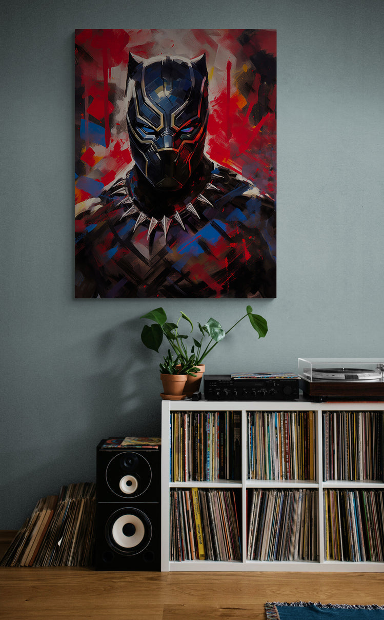 Art mural Black Panther, déco vinyle, ambiance maison moderne