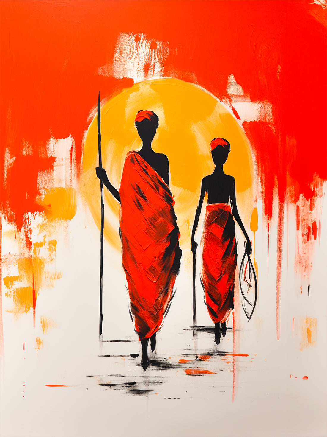 Red Africa Canvas Wall Art - Inner Journey