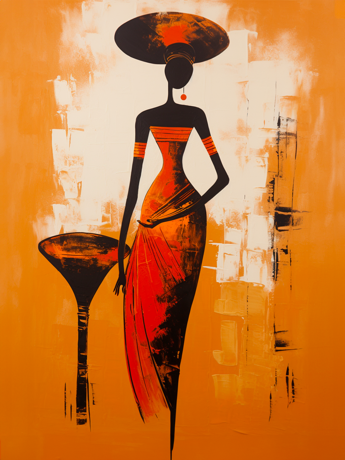 Toile décorative Femme africaine - Couleurs vibrantes