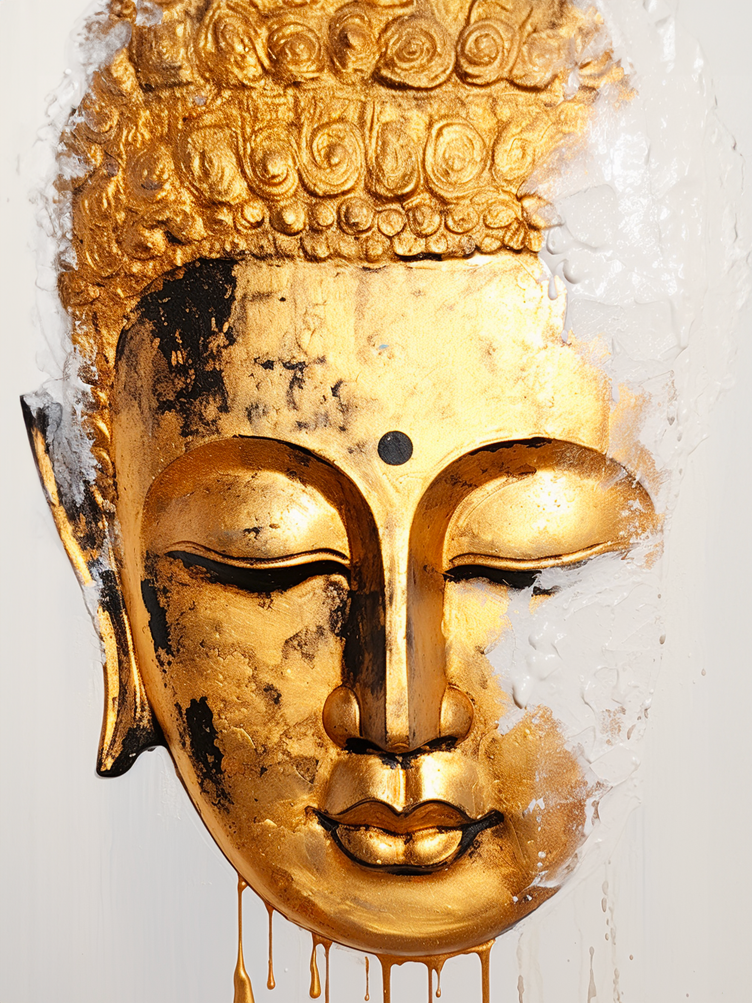 Tableau déco zen bouddha doré - Tableau Deco
