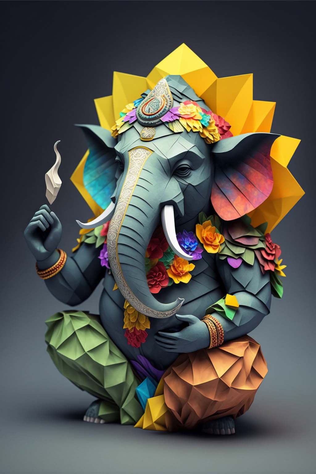 Tableau mural Ganesh divin – Éclat de sagesse sereine