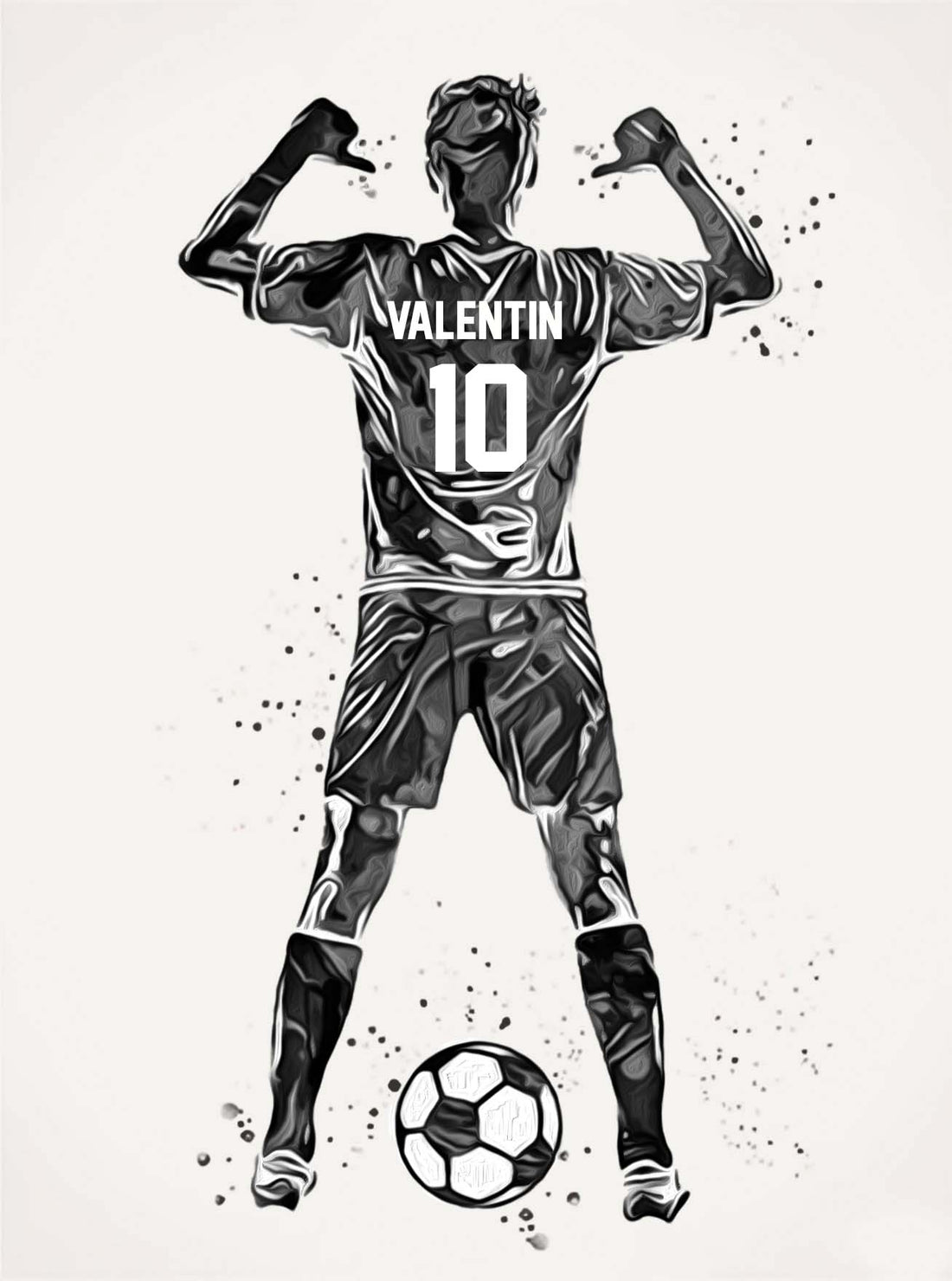Personalized Soccer Gift Black and White Poster