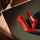 Red Stiletto Heels canvas wall art for minimalist office decor