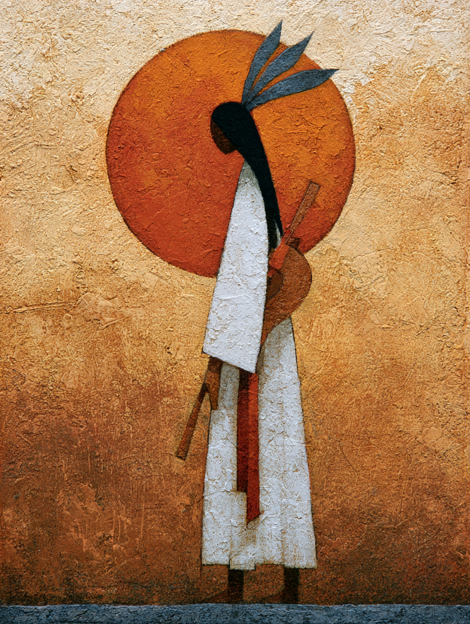 Tableau sur toile Femme africaine - Fierté silencieuse aux tons terreux
