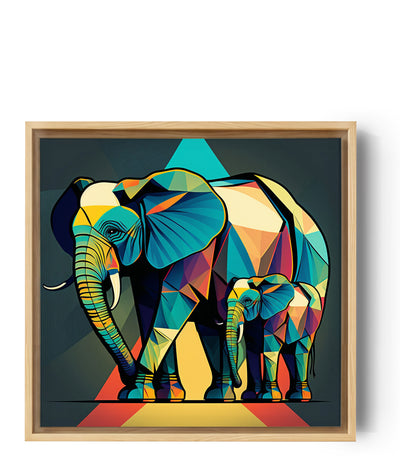 Colorful geometric pop art elephant wall art print