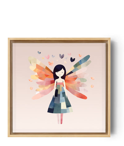 Girls' room poster with a little fairy on a pink background