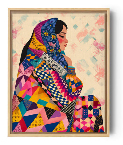 Canvas, kleurrijk, Afghaanse vrouw, portret, decoratie.