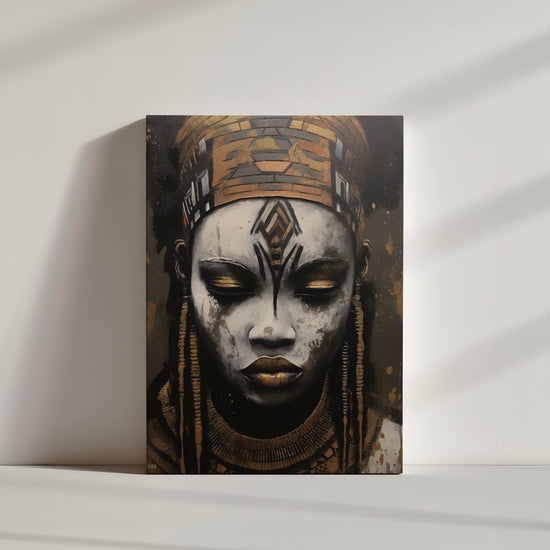 tableau femme africaine, ambiance ethnique et ancienne