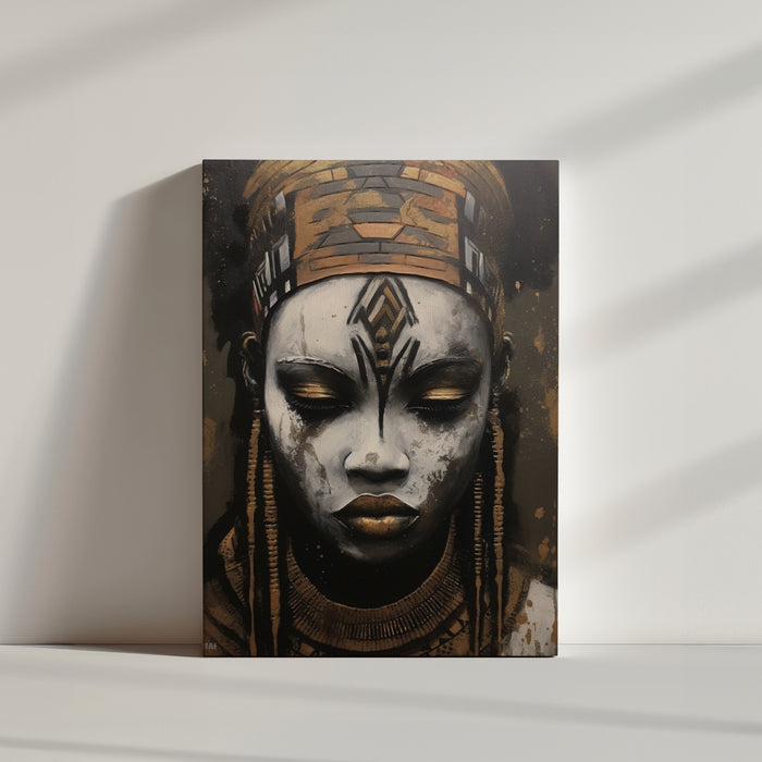 tableau femme africaine, ambiance ethnique et ancienne
