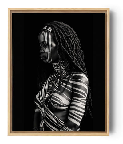 Expressive African woman portrait painting – black woman wall art canvas
