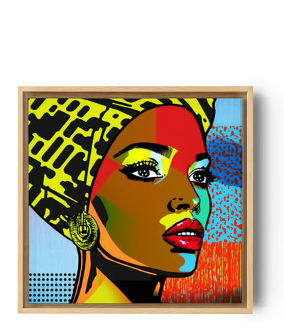 Pop Art African Woman Portrait Wall Art Inspired by Roy Lichtenstein